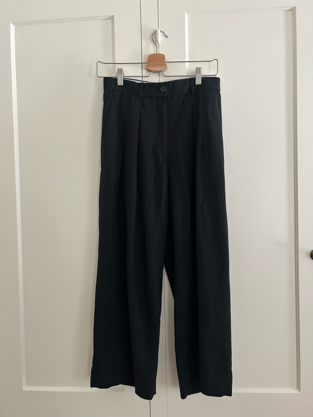 The Row Black Wide-Leg Trousers